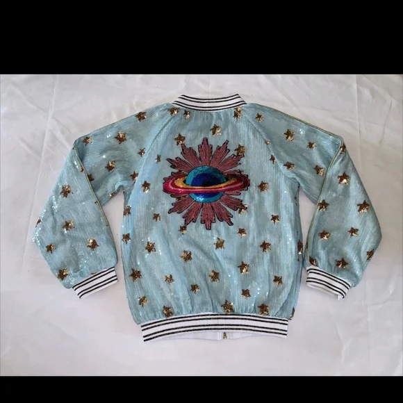 Lola + The Boys Sequin Star Jacket - Blue and Gold - Picture 3 of 7